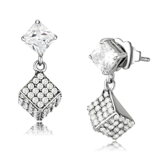 Women Stainless Steel Cubic Zirconia Earrings